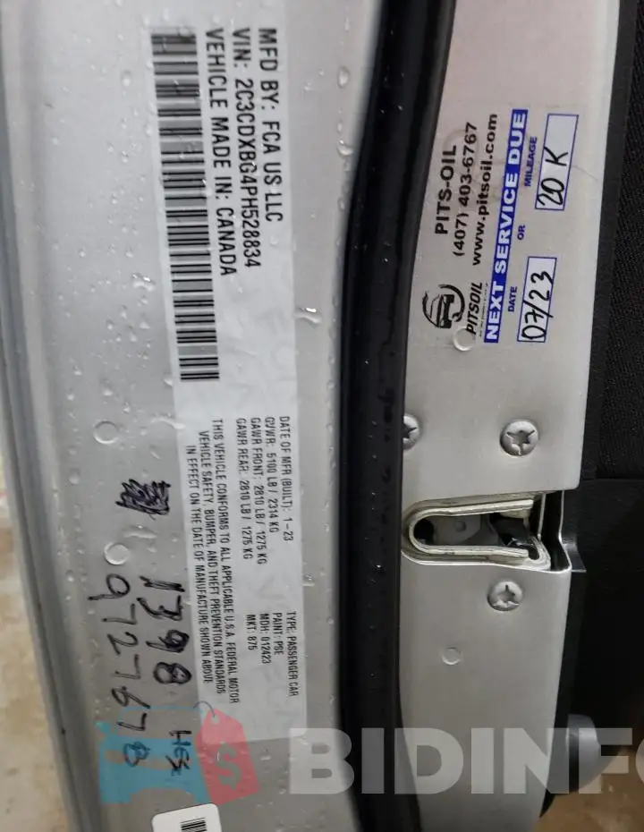 2C3CDXBG4PH528834 Photo# 12