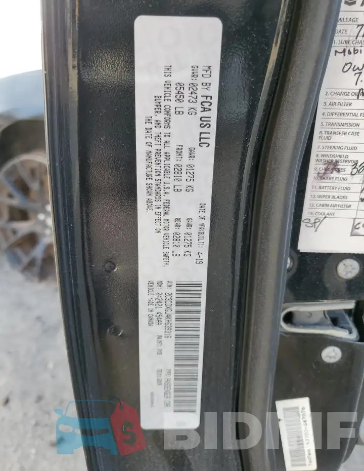 2C3CDXGJ4KH639316 Photo# 12