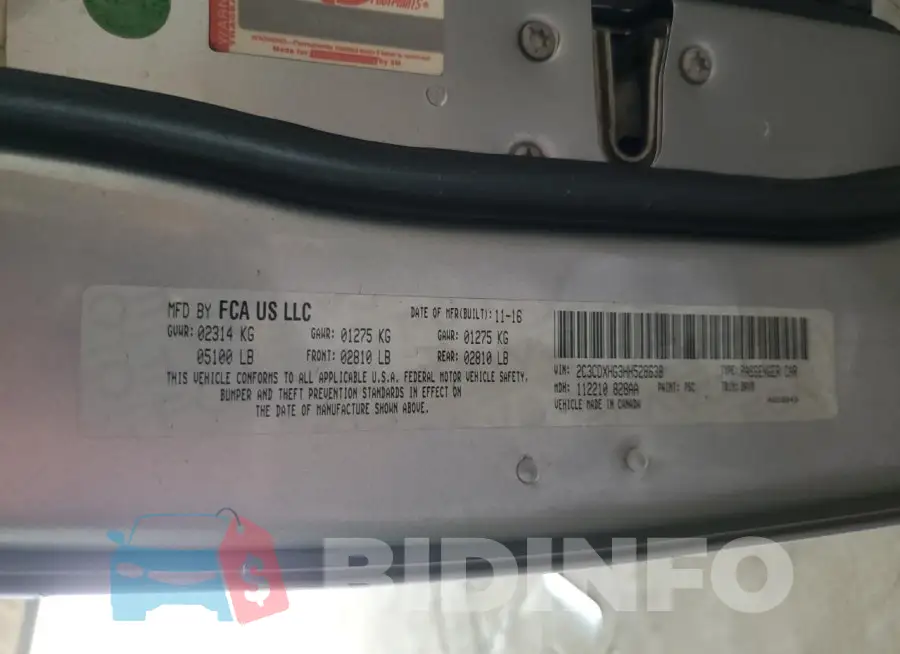 2C3CDXHG3HH528638 Photo# 12