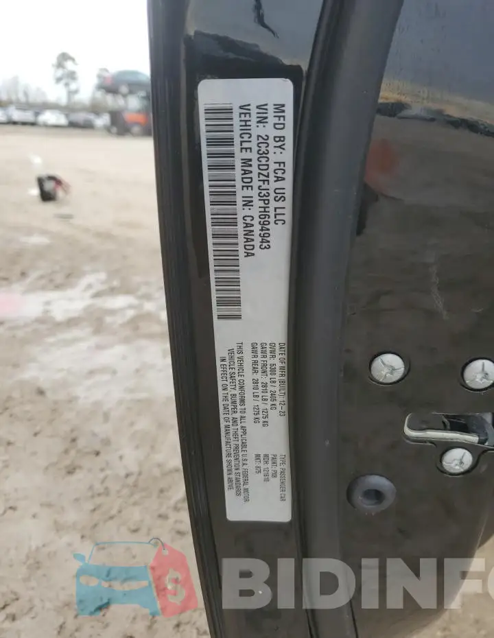 2C3CDZFJ3PH694943 Photo# 13
