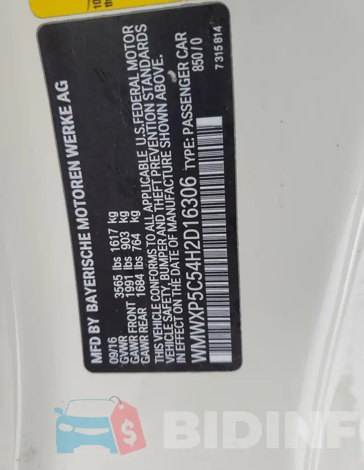 WMWXP5C54H2D16306 Photo# 12