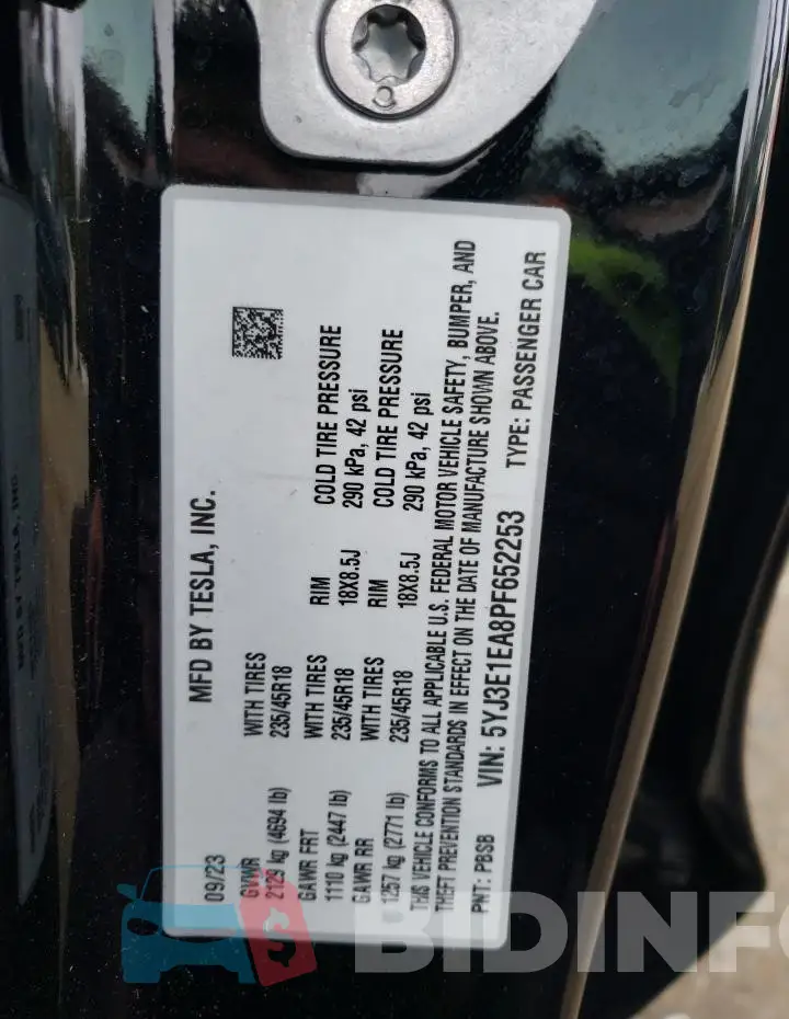 5YJ3E1EA8PF652253 Photo# 13