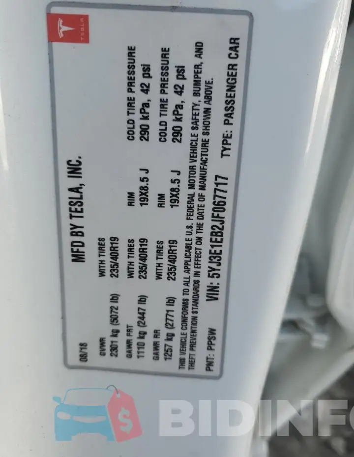 5YJ3E1EB2JF067717 Photo# 12