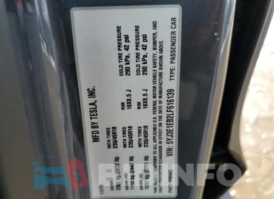 5YJ3E1EB2LF616139 Photo# 12