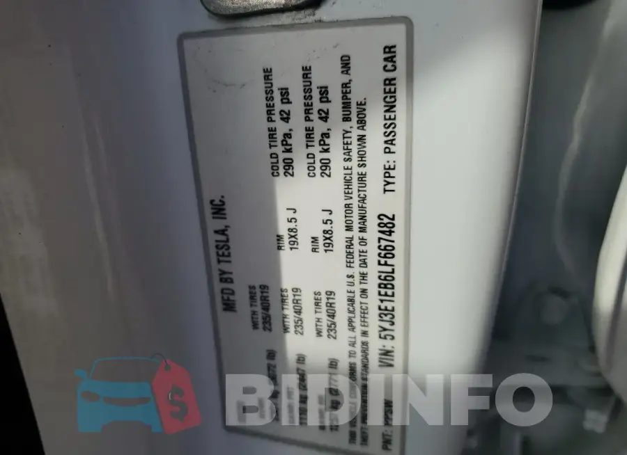 5YJ3E1EB6LF667482 Photo# 12