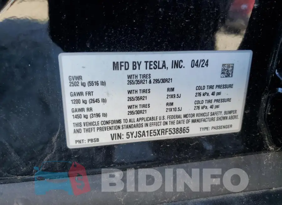 5YJSA1E5XRF538865 Photo# 13