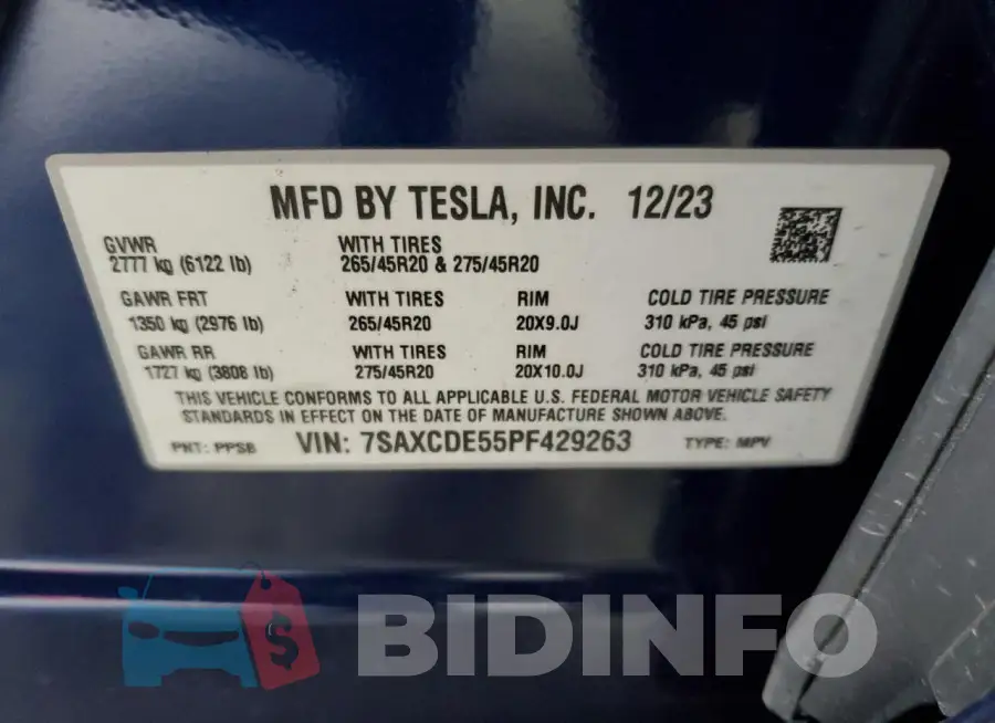 7SAXCDE55PF429263 Photo# 13