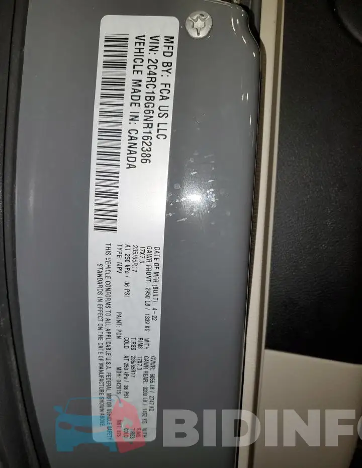2C4RC1BG6NR162386 Photo# 14