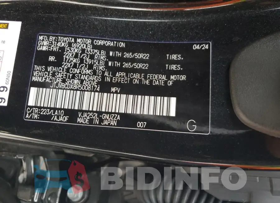 JTJVBCDX8R5008174 Photo# 12