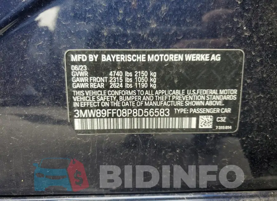 3MW89FF08P8D56583 Photo# 12