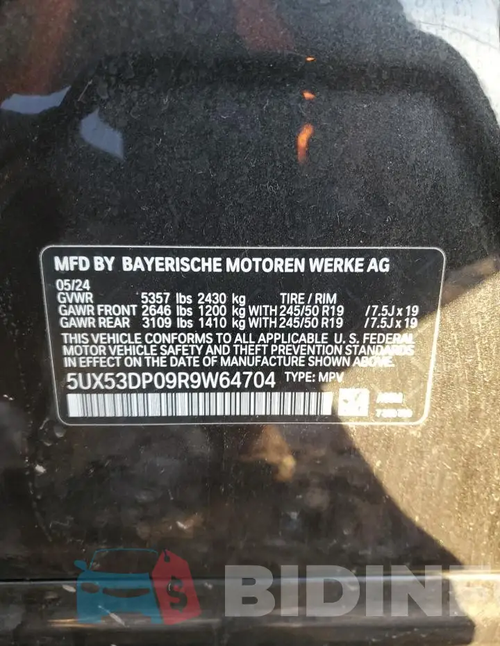 5UX53DP09R9W64704 Photo# 14