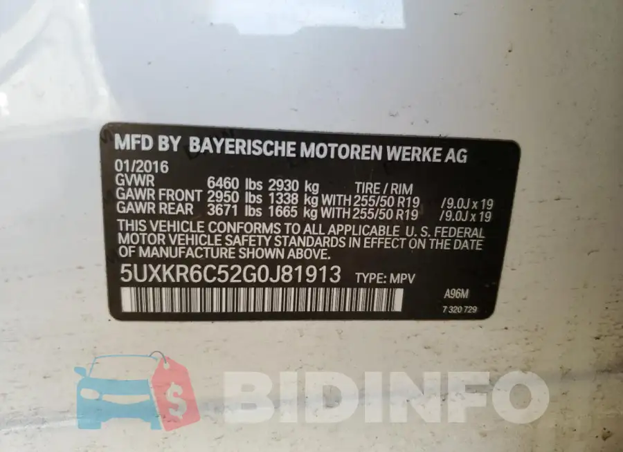5UXKR6C52G0J81913 Photo# 13