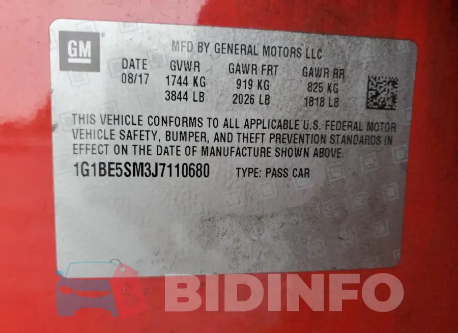1G1BE5SM3J7110680 Photo# 13