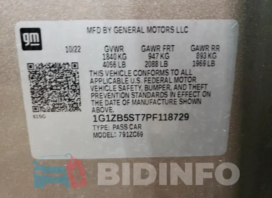 1G1ZB5ST7PF118729 Photo# 13