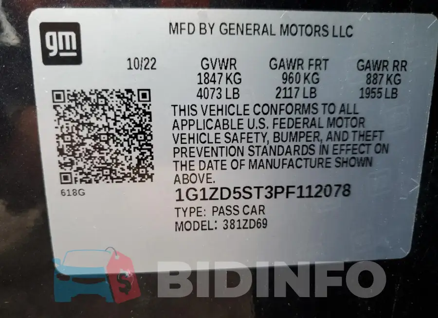 1G1ZD5ST3PF112078 Photo# 13