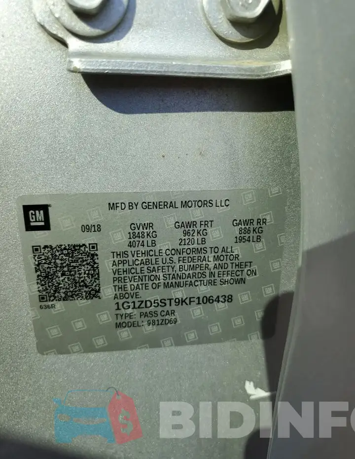 1G1ZD5ST9KF106438 Photo# 12