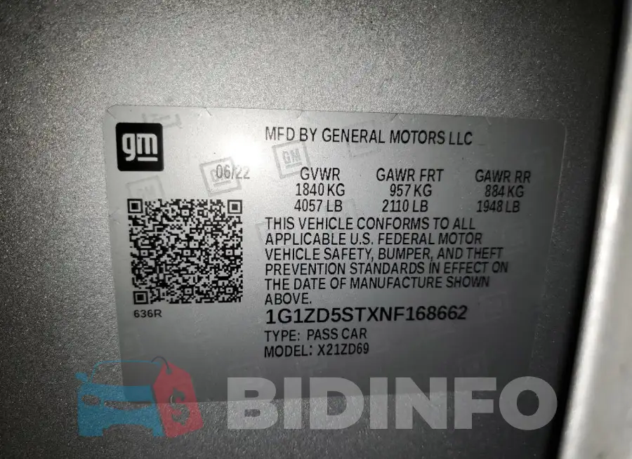 1G1ZD5STXNF168662 Photo# 12