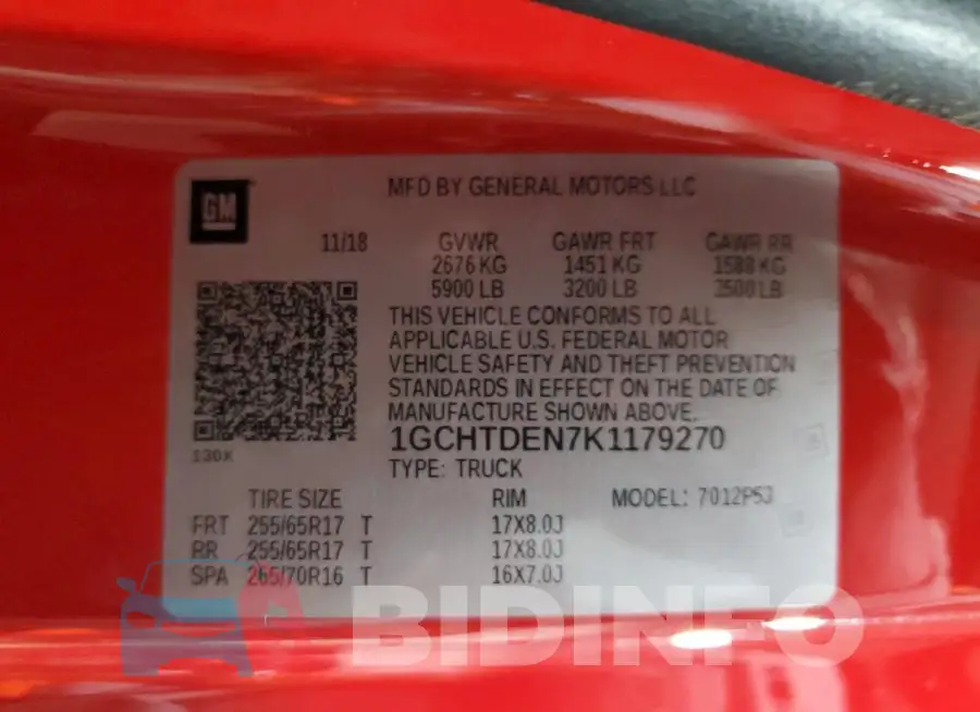 1GCHTDEN7K1179270 Photo# 12
