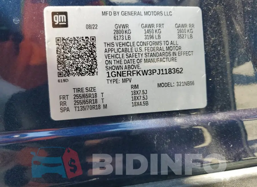 1GNERFKW3PJ118362 Photo# 14