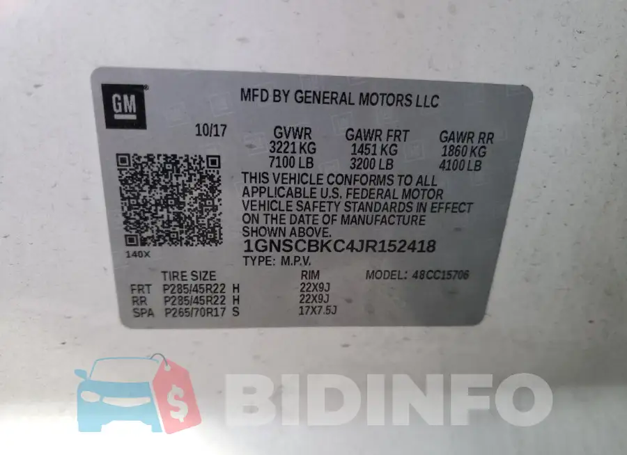 1GNSCBKC4JR152418 Photo# 14