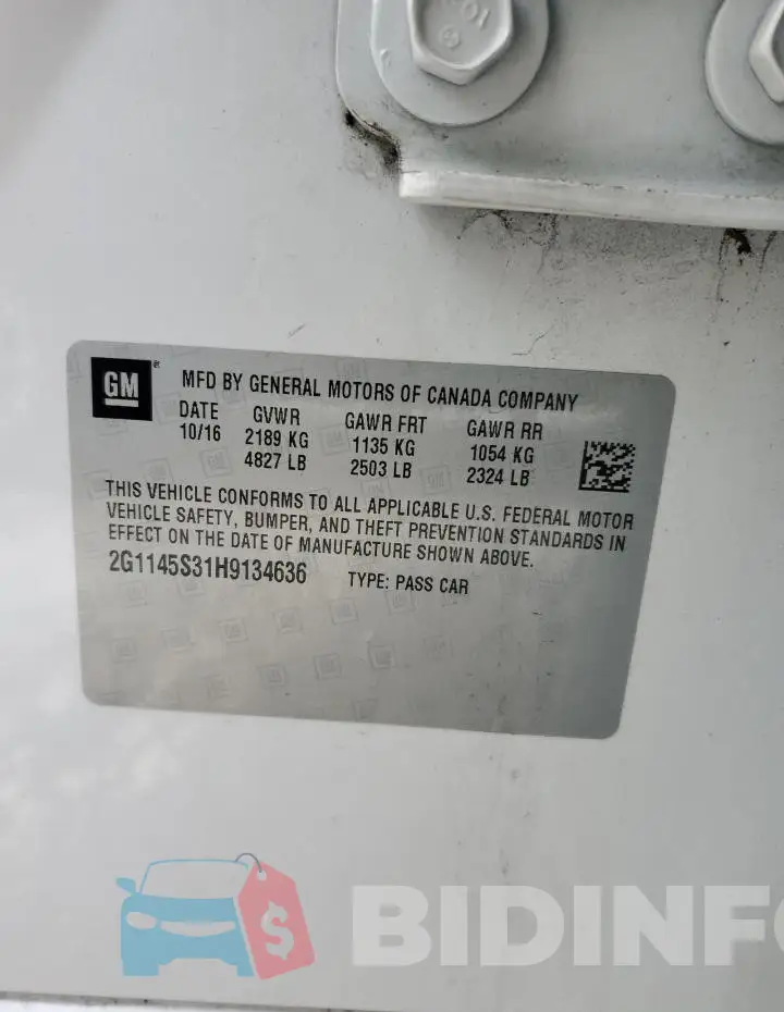 2G1145S31H9134636 Photo# 12