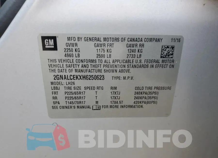 2GNALCEKXH6250623 Photo# 13