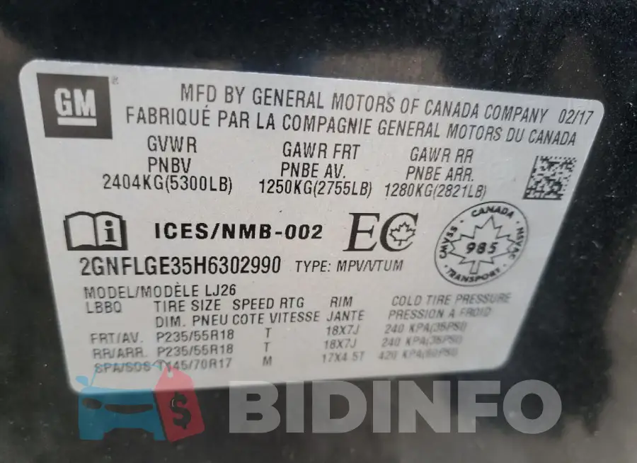 2GNFLGE35H6302990 Photo# 13