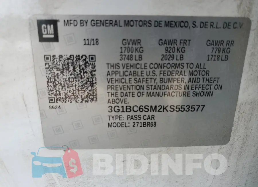 3G1BC6SM2KS553577 Photo# 12