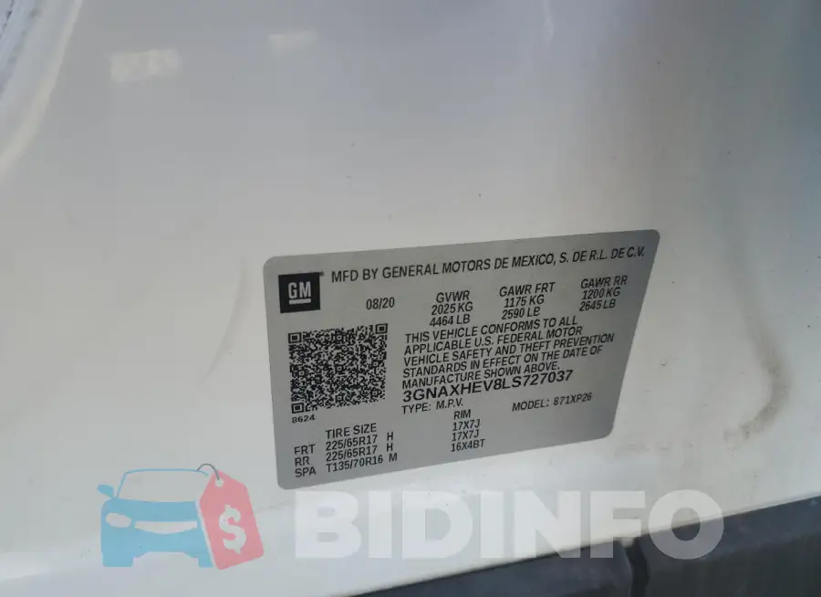 3GNAXHEV8LS727037 Photo# 13