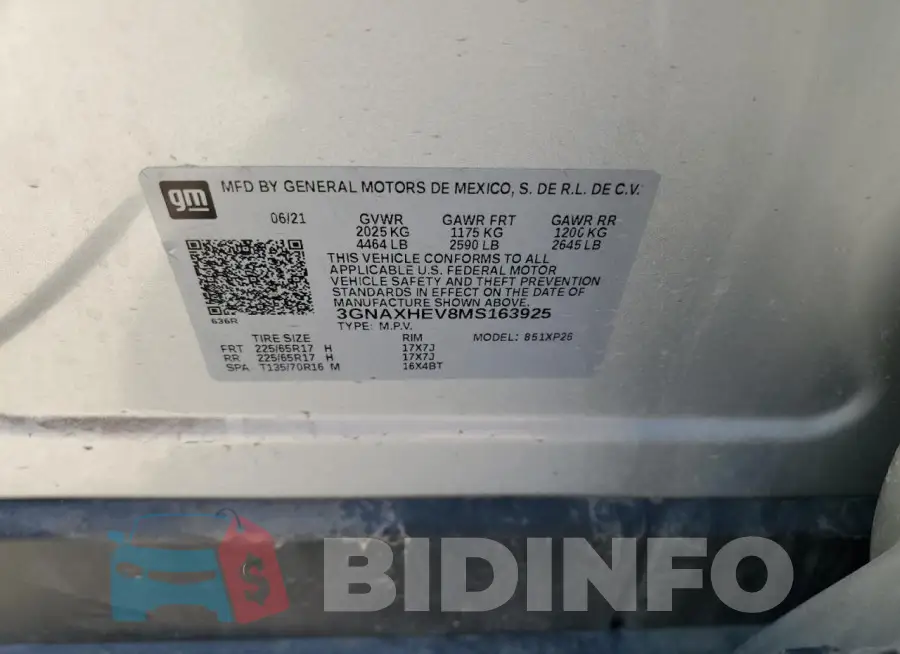 3GNAXHEV8MS163925 Photo# 13