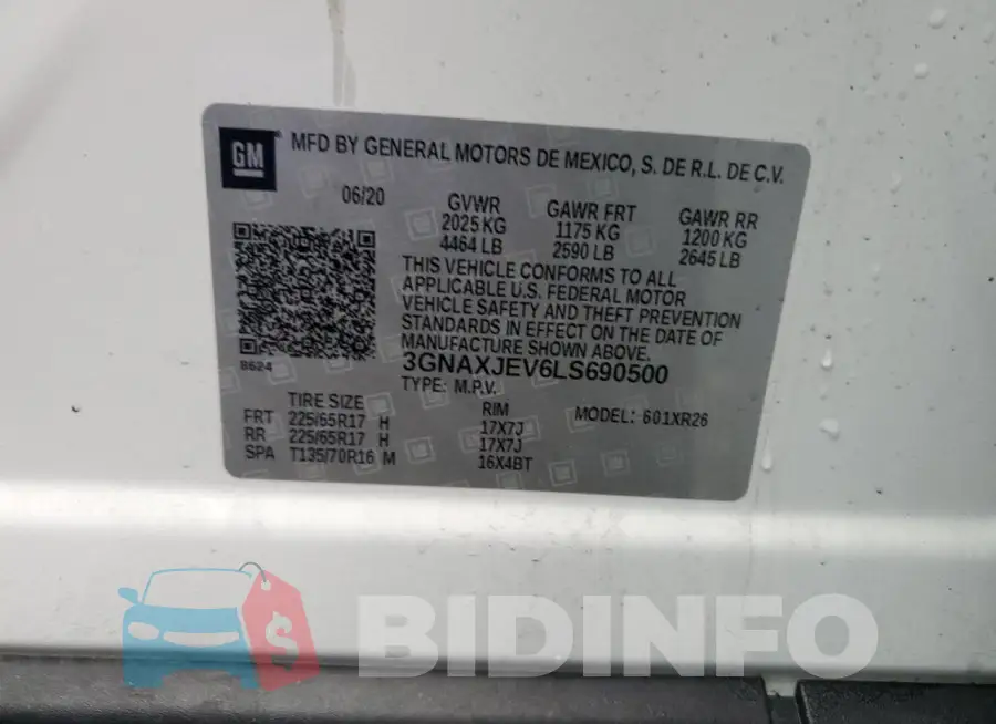 3GNAXJEV6LS690500 Photo# 13