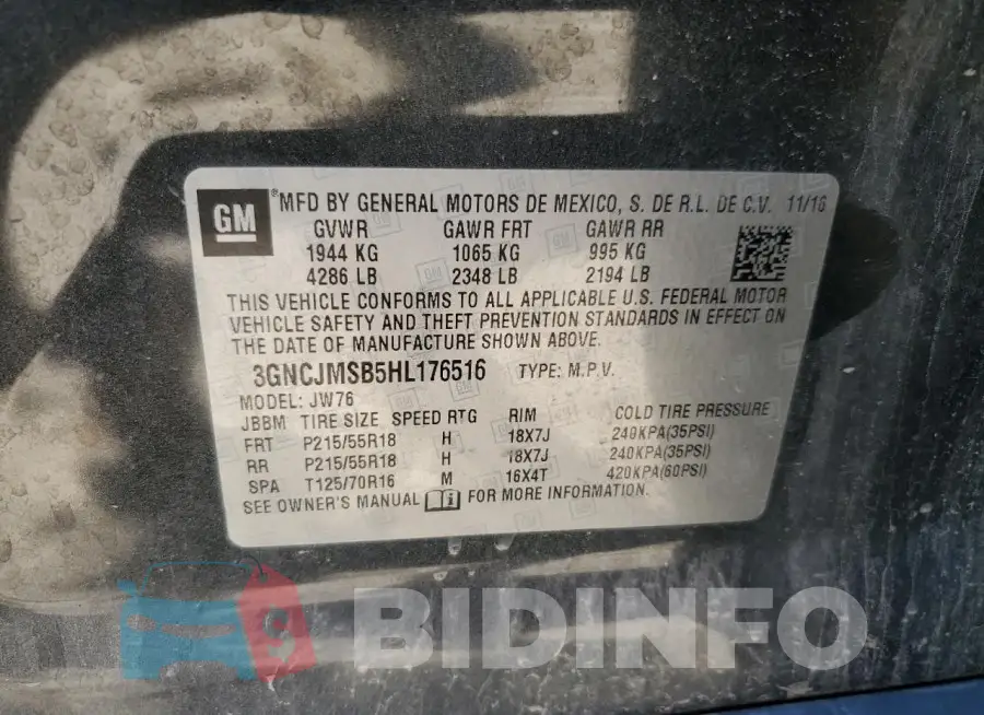 3GNCJMSB5HL176516 Photo# 13