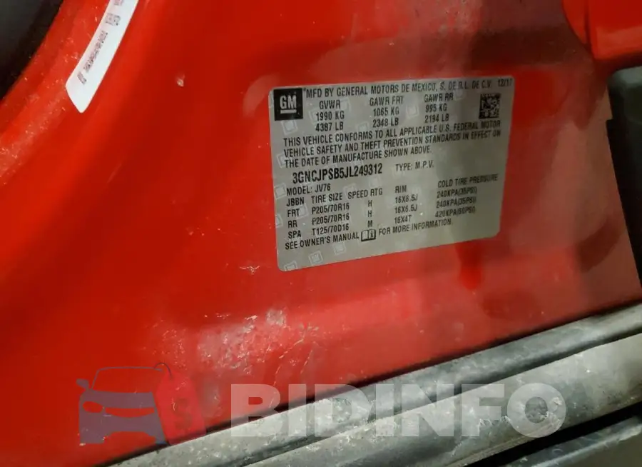 3GNCJPSB5JL249312 Photo# 12