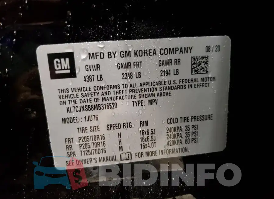 KL7CJNSB8MB316520 Photo# 13