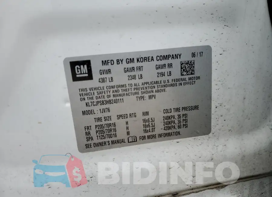 KL7CJPSB3HB240111 Photo# 13