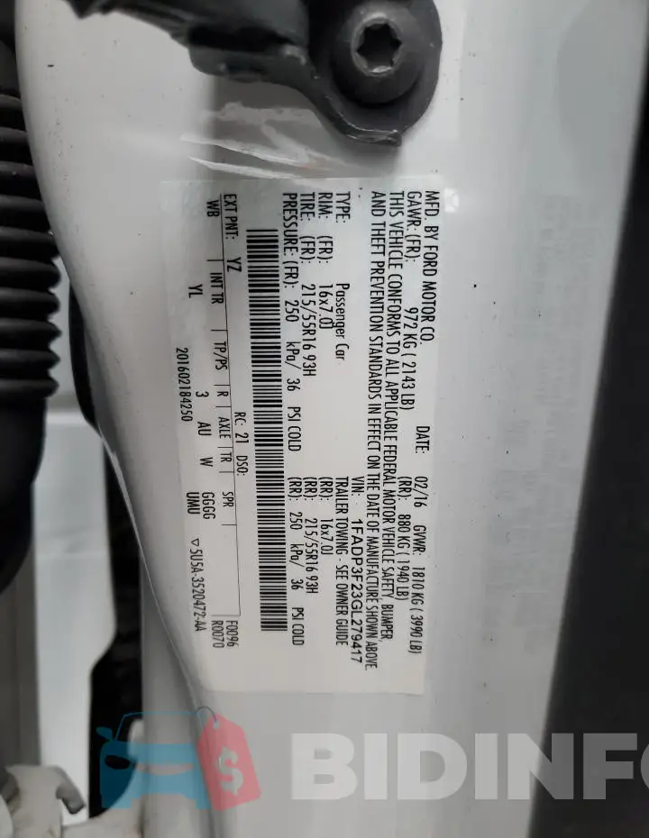 1FADP3F23GL279417 Photo# 12