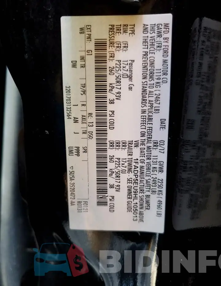 1FADP5EU9HL105013 Photo# 12