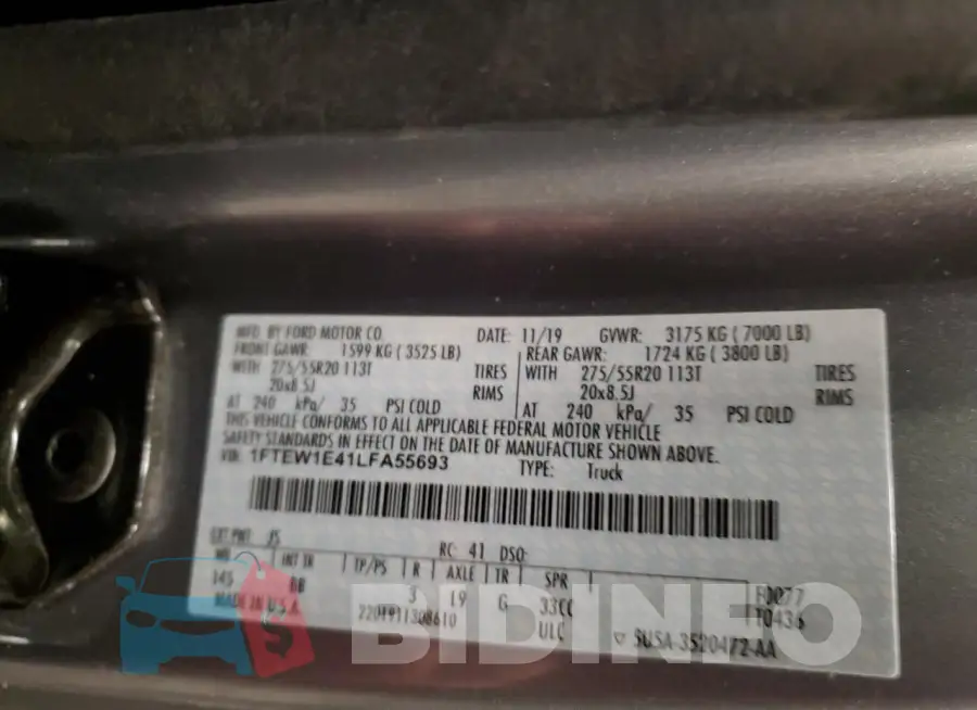 1FTEW1E41LFA55693 Photo# 12