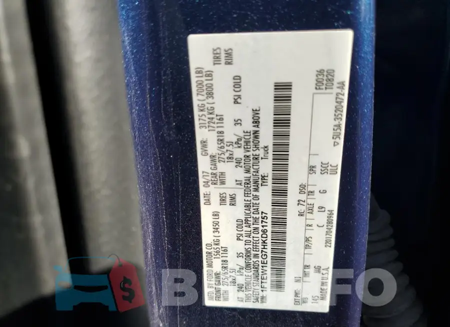 1FTEW1EG7HKD61757 Photo# 12