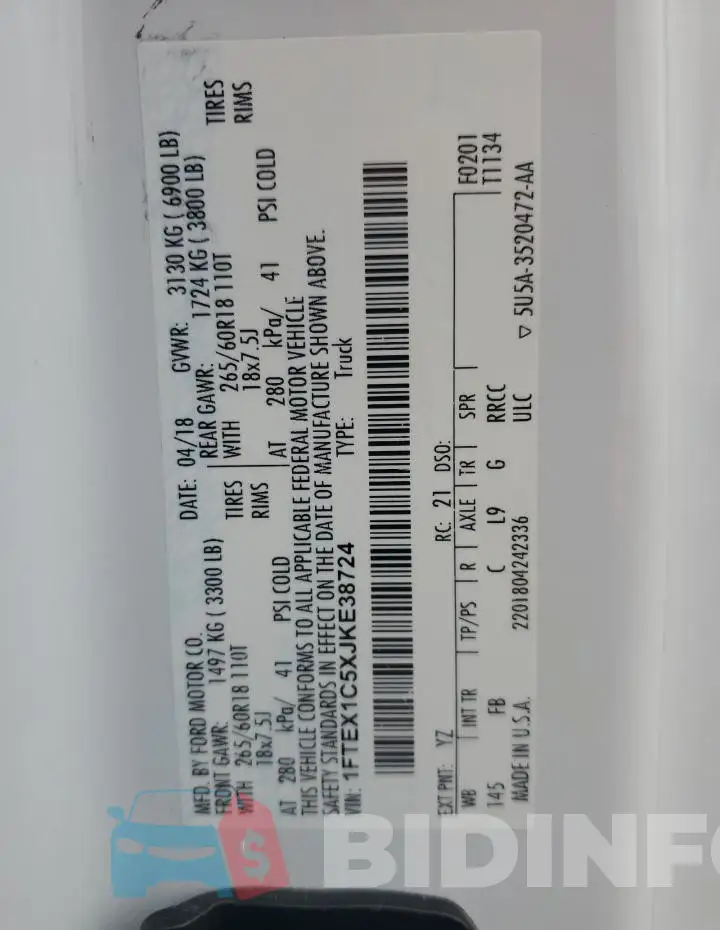 1FTEX1C5XJKE38724 Photo# 12