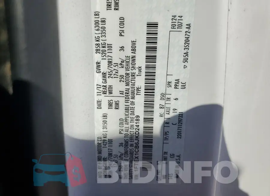 1FTEX1CB6JKD24189 Photo# 12