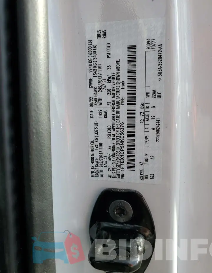 1FTEX1CP5NKE56376 Photo# 12