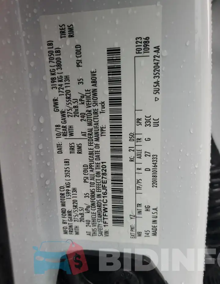 1FTFW1C16JFE78201 Photo# 12