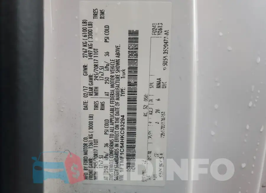 1FTMF1C84HKC93294 Photo# 12