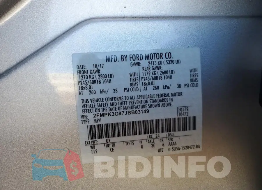2FMPK3G97JBB03149 Photo# 12