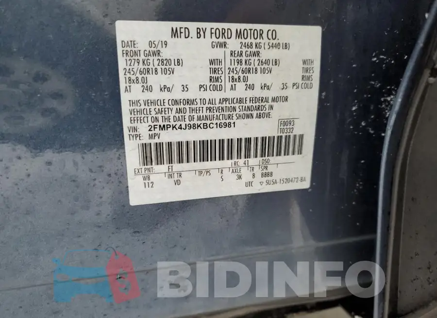 2FMPK4J98KBC16981 Photo# 13