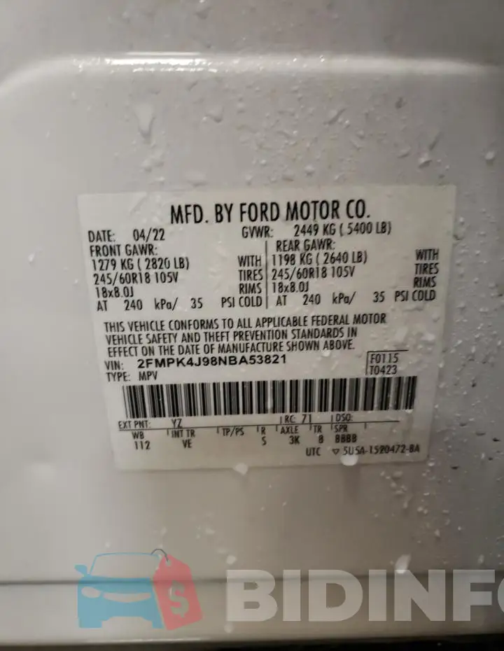 2FMPK4J98NBA53821 Photo# 14
