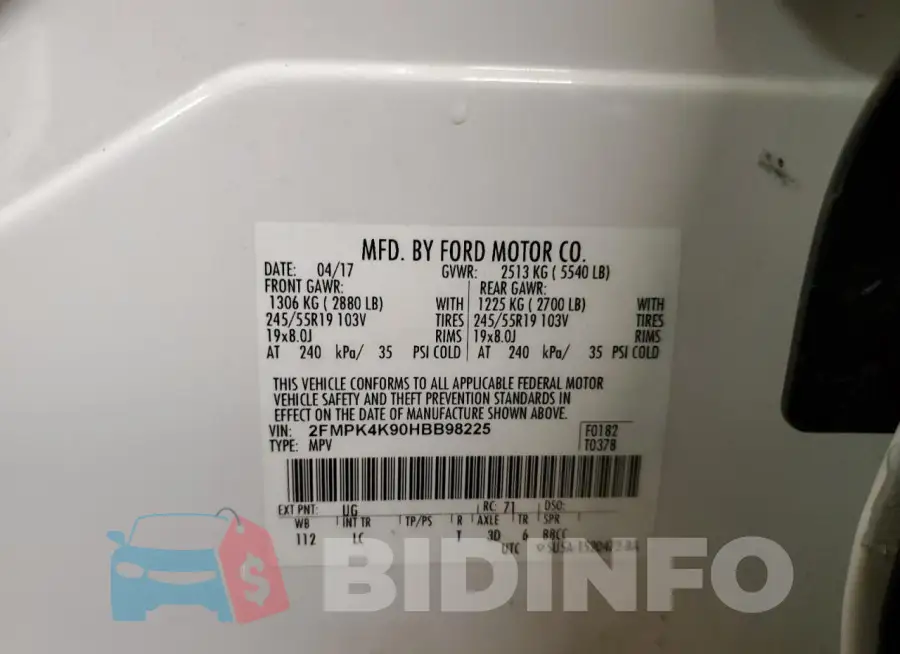 2FMPK4K90HBB98225 Photo# 13