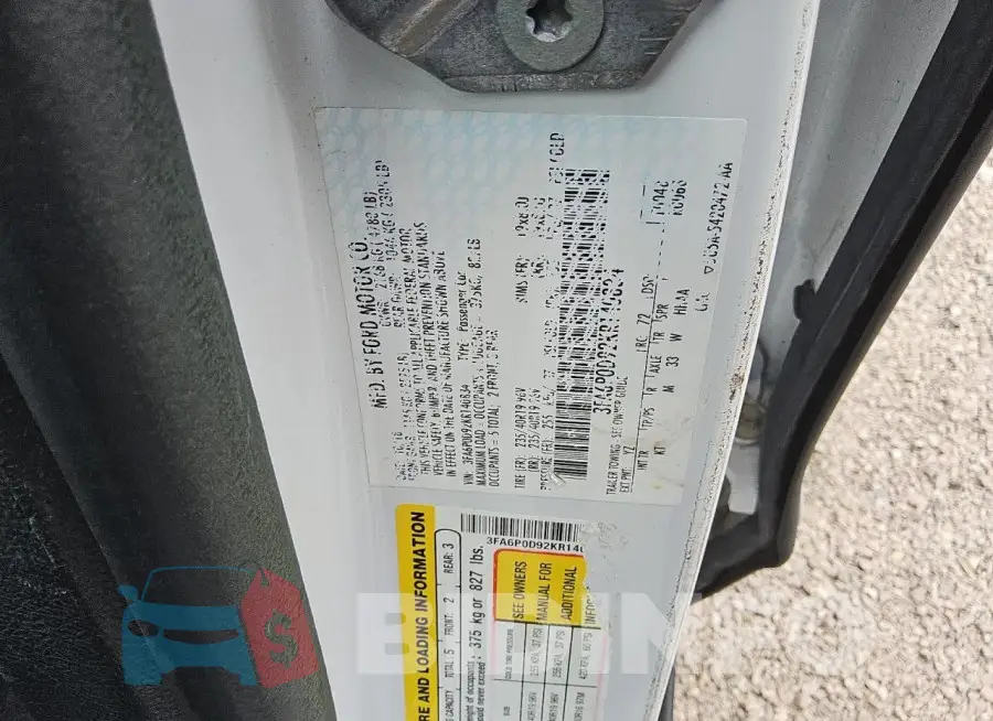 3FA6P0D92KR140834 Photo# 12