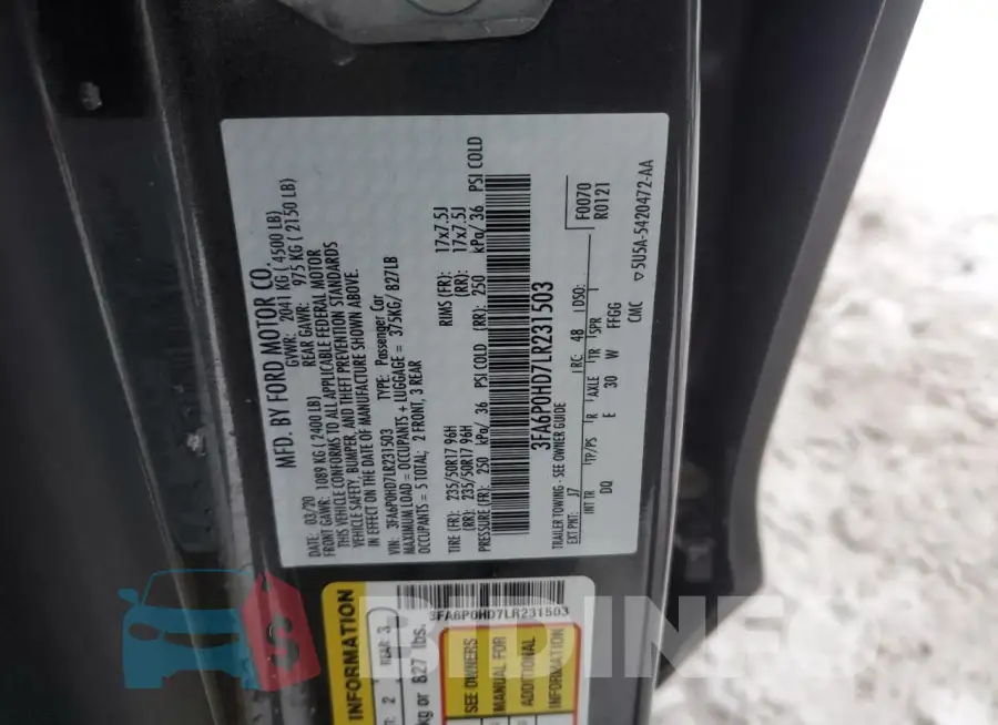 3FA6P0HD7LR231503 Photo# 12
